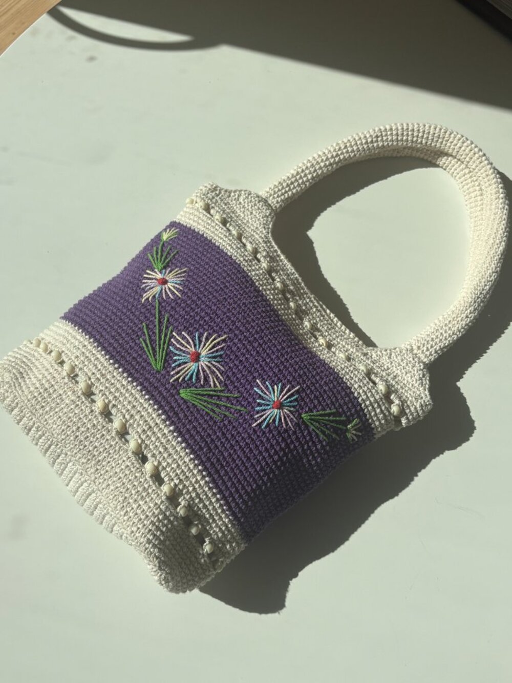 cute crochet embroidered tote bag - Picture 11 of 13